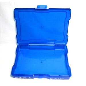 Bright Creations Three Blue Storage Boxes Plastic Transparent Snap Lid 4x6 Inch